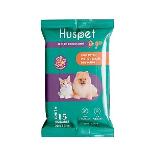 Lenços Umedecidos 15 Folhas para Cães e Gatos Região dos Olhos, patas e pelos