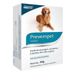 Sabão Anti Pulgas e Carrapatos Prevempet Cães e Gatos - 80g
