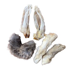 Mix de Coelho Desidratado Mordedor Natural para Cães - 5 Unidades Bicho do Mato 100% Natural