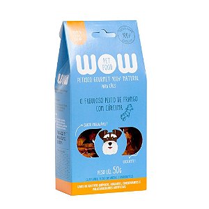 Petisco Natural Para Cães Sabor Peito De Frango Com Cúrcuma WOW Pet Food – 50g  Petisco 100% Natural
