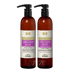 Kit Shampoo + Condicionador Neutro Açaí Perigot Linha Aumazon Para Cães e Gatos 500ml