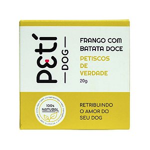 Petisco Para Cães 100% Natural Sabor Frango com Batata Doce Petí Dog Mini 20g