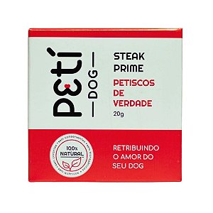 Petisco Para Cães 100% Natural Sabor Steak Prime Petí Dog Mini 20g