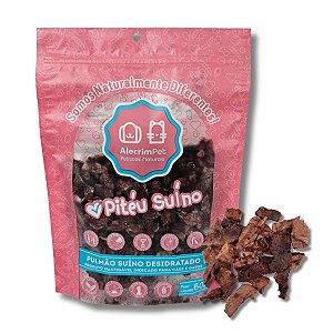Pulmão Suíno Desidratado Petisco 100% Natural Para Cães e Gatos 50g Pitéu Suíno AlecrimPet