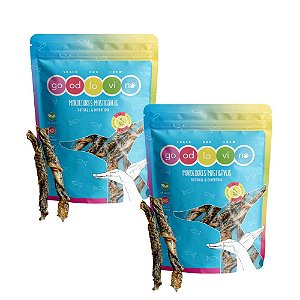 Kit 2 Pele de Tilápia Desidratada Mordedor Natural Para Cães GoodLovin