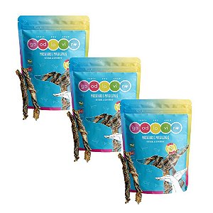 Kit 3 Pele de Tilápia Desidratada Mordedor Natural Para Cães GoodLovin