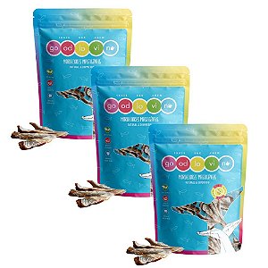 Kit 3 Manjubinha Desidratada Petisco Natural Para Cães e Gatos GoodLovin