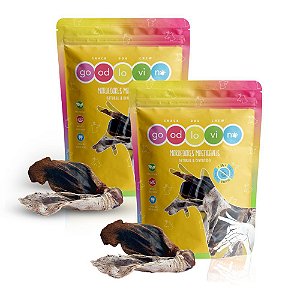Kit 2 Orelha de Carneiro Desidratada Mordedor Natural Para Cães GoodLovin