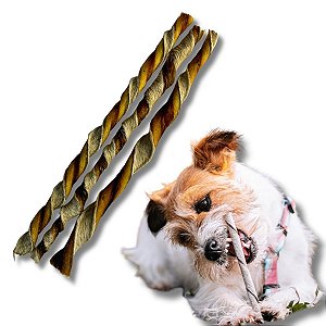 Pele Bovina Desidratada Palitinho Mordedor 100% Natural Para Cães 4 Unidades Natuka