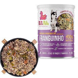 PapaPets Franguinho Alimentação Úmida 100% Natural Para Cães Filhotes 280g