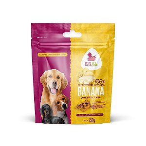 Petisco PapaPets Para Cães 100% Natural Sabor Banana com Aveia e Mel 150g