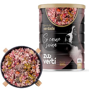 Zooverti Só Carne Suína Alimentação Úmida 100% Natural Para Cães Monoproteica 300g