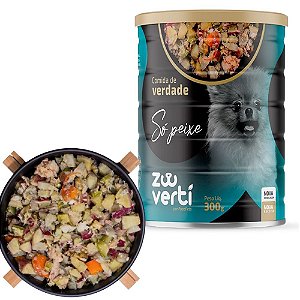 Zooverti Só Peixe Alimentação Úmida 100% Natural Para Cães Monoproteica Hipoalergênica 300g