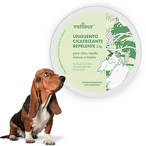 Unguento Cicatrizante com Neem 24gr Bioprotetor Vetfleur para Feridas 100% Natural e Vegano