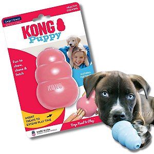 Kong Puppy Brinquedo Resistente Recheável Para Cães e Gatos Filhotes Tamanho G
