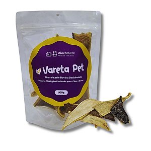 Pele Bovina Desidratada Em Tiras Mordedor 100% Natural Para Caes 100g Vareta Pet AlecrimPet