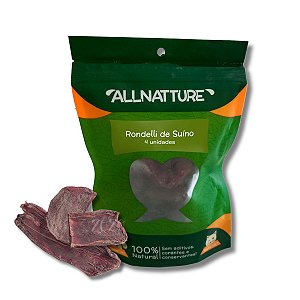 Rondelli Esôfago Suíno Mordedor 100% Natural Para Cães Allnatture 4 Unidades