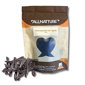 Fígado Bovino Churrasquinho Petisco 100% Natural Para Cães Allnatture 50g