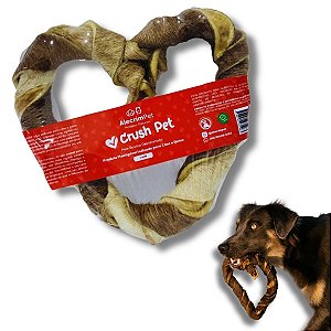 Pele Bovina Desidratada Coracao Mordedor 100% Natural Para Caes 100g Crush Pet AlecrimPet