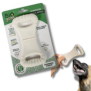 Biobone Mordedor Resistente Mordida Forte Para Cães 100% de Planta Bagaço de Cana Zero Plástico Ossão