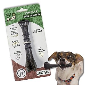 Biobone Mordedor Resistente Extra Forte Para Cães 100% de Planta Madeira Zero Plástico Ossinho