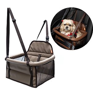 Transpet Limited Cadeirinha Pet Assento Para Carro Cães e Gatos Ate 10kg Tubline Cor Caramelo