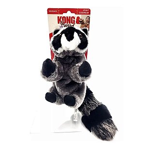 Kong Wild Low Stuff Guaxinim Brinquedo de Pelúcia Para Cães Com Apito