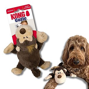Kong Cozie Funky Monkey Pelúcia Resistente com Apito Para Cães Tamanho M