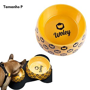 Comedouro Bebedouro Para Cães e Gatos Resistente Com Base Antiderrapante Tamanho P Woley