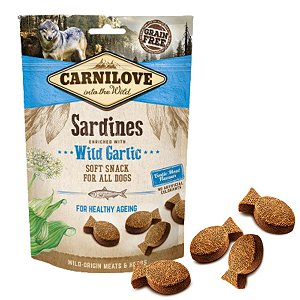 Carnilove Soft Snack Semi-Úmido Sardinha Com Alho Selvagem Petisco Natural Para Cães 200g