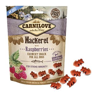 Carnilove Crunchy Snack Peixe Cavalinha Com Framboesa Petisco Crocante Natural Para Cães 200g