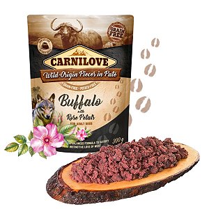 Carnilove Patê Búfalo com Pétalas de Rosa Alimentação Úmida Natural Para Cães 300g