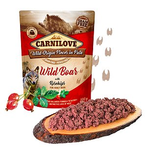 Carnilove Patê Javali Com Rosa Mosqueta Alimentação Úmida Natural Para Cães 300g