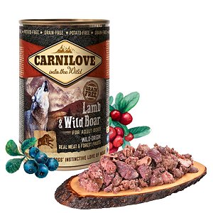 Carnilove Cordeiro e Javali Alimentação Úmida Natural Para Cães 400g