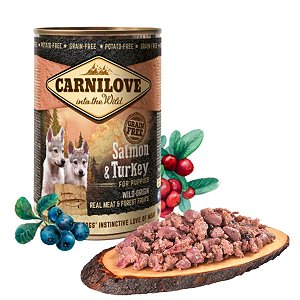 Carnilove Salmão e Peru Alimentação Úmida Natural Para Cães Filhotes 400g