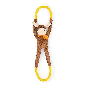 ZippyPaws Pelúcia Para Cães Cabo de Guerra RopeTugz Alce Com Apito