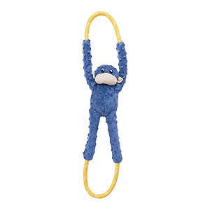 ZippyPaws Pelúcia Para Cães Cabo de Guerra RopeTugz Macaco Azul Com Apito