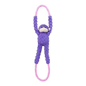 ZippyPaws Pelúcia Para Cães Cabo de Guerra RopeTugz Macaco Roxo Com Apito