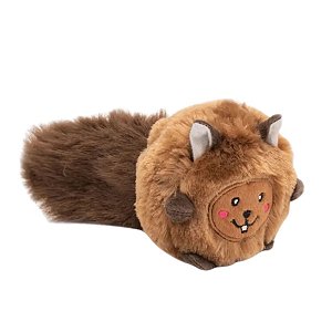 ZippyPaws Pelúcia Para Cães Bushy Throw Esquilo Com Apito e Barulho de Plástico