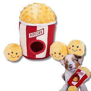 ZippyPaws Pelúcia Interativa Para Cães Burrow Balde de Pipoca