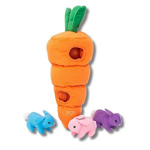 ZippyPaws Pelúcia Interativa Para Cães Burrow Cenoura Gigante