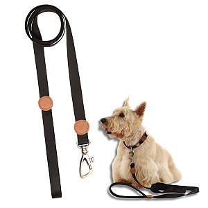 Toh Guia Alça Comfort Para Cães 1,5m Mosquetão Resistente Preto