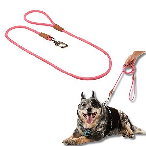 Toh Guia de Corda Para Cães 1,20m Rosa Mosquetão Resistente