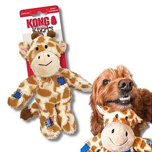 Kong Wild Knots Girafa Pelúcia de Corda Resistente Para Cães Tamanho P/M