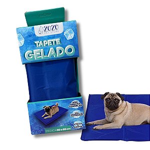Tapete Gelado Refrescante Para Pets Tamanho M Azul Zozo Pet Store