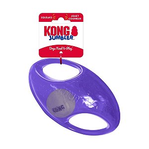 Kong Jumbler Football Brinquedo de Busca Com Apito Para Cães Tamanho M Roxo