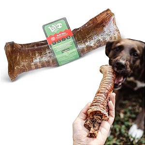 Play Roll Traqueia Recheada Com Pulmão Mordedor 100% Natural Para Cães Luv