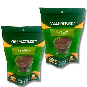 Kit 2 Glote Suína Mordedor 100% Natural Para Cães Allnatture