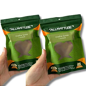 Kit 2 Orelha Suína Mordedor 100% Natural Para Cães Allnatture