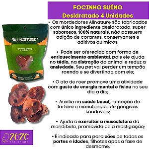Kit 3 Focinho Suíno Mordedor 100% Natural Para Cães Allnatture